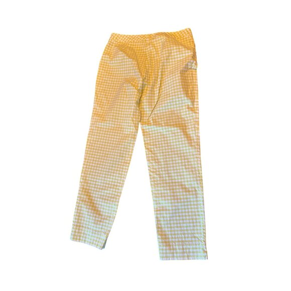 J.McLaughlin Yellow Gingham Womens Pants Size 4 Cotton & Spandex Preppy - Picture 7 of 7